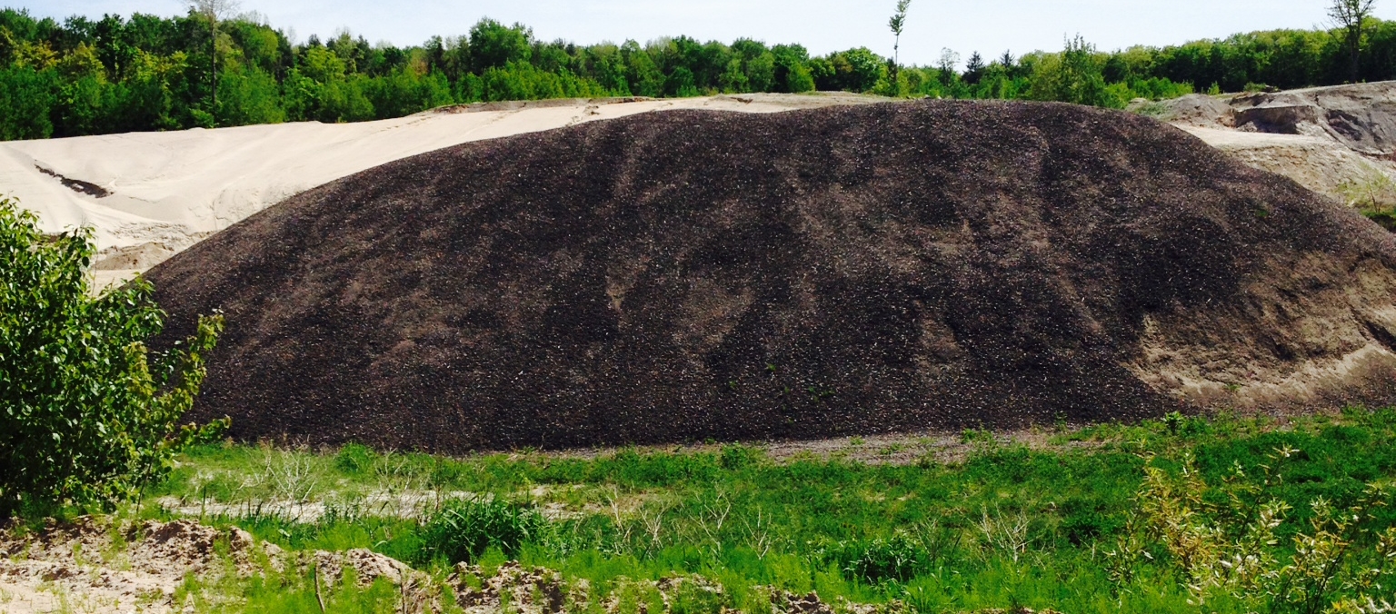 Recycled asphalt product pile